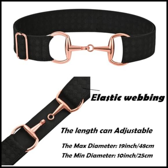 Equestrian Elastic Belt with Snaffle Bit Buckle, Adjustable Surcingle Strap main image 4